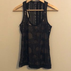 Black Sequin Top | XOXO Size Small